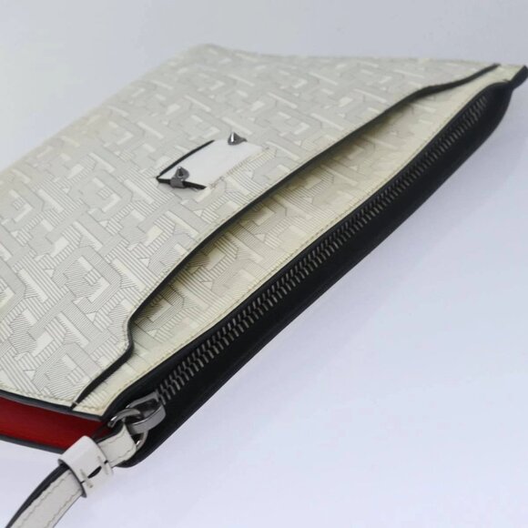 Christian Louboutin Clutch Bag Enamel White Auth - Picture 9 of 16